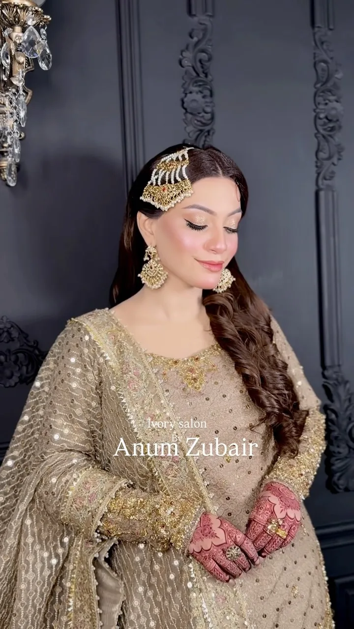 Nikkah: Champagne & jhoomar, makeup by ivory salon